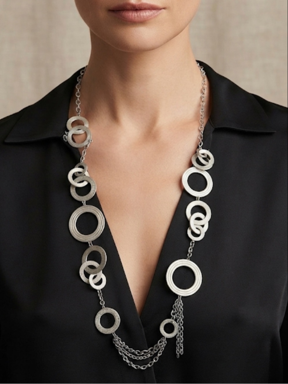 Lia Sophia Multi Circle Link Necklace